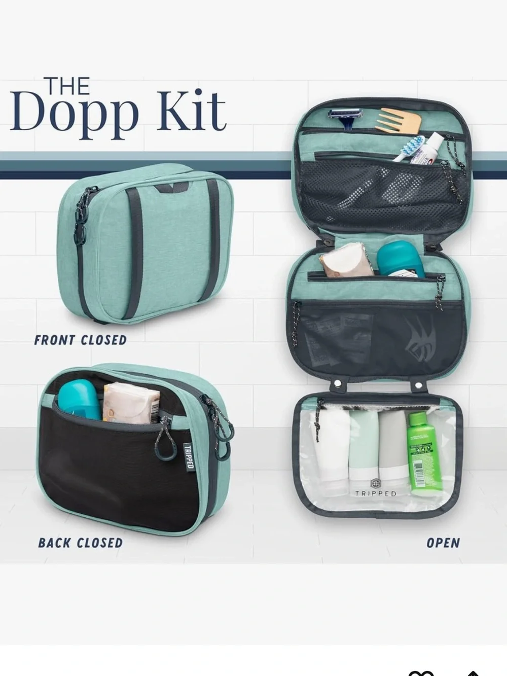 Tripp nyc Teal Travel Dopp Kit Toiletry Bag